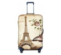 Gaxfjru Copertura per bagagli da viaggio con stampa vintage di Parigi Torre Eiffel e farfalle, lavabile, antigraffio, Nero , L