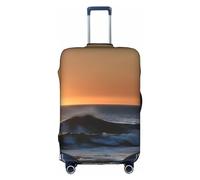 GaxfjRu Copertura per bagagli personalizzata con motivo "Last Sun Rays of Over The Sea Waves", approvata TSA, copri valigia per bagagli da 71,1 cm, grande copertura per valigia, bianco, Medium