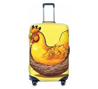 GaxfjRu Copertura per valigia a forma di gallina dorata con nido d'uccello, per mantenere il tuo bagaglio sicuro ed elegante, copertura per bagagli per valigia approvata TSA, Nero , L