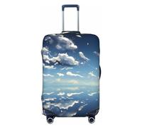 GaxfjRu Copertura per valigia con cielo blu e nuvole bianche, per mantenere i bagagli sicuri ed eleganti, copertura per bagagli per valigie approvata TSA, Nero , S