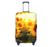 GaxfjRu Copertura per valigie con girasole, per bagagli, mantiene il tuo bagaglio sicuro ed elegante, copertura per bagagli per valigie approvata TSA, Nero , M
