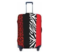 GaxfjRu Copertura per valigie con leopardo rosso e zebra, copertura per valigie, per mantenere i bagagli sicuri ed eleganti, coperture per bagagli per valigie approvate TSA, Nero , L