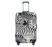 GaxfjRu Copertura per valigie con stampa zebrata, copertura per bagagli da viaggio, lavabile, antigraffio, Nero , S