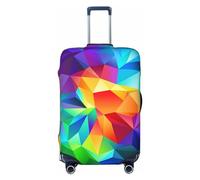 GaxfjRu Copertura per valigie geometrica arcobaleno, coperture per valigie, mantiene il tuo bagaglio sicuro ed elegante, coperture per bagagli per valigie approvate TSA, Nero , XL