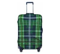 GaxfjRu Copertura protettiva per valigia, con stampa scozzese blu scozzese, copertura per bagagli da viaggio, lavabile, antigraffio, Nero , XL