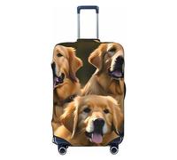 GaxfjRu Copertura protettiva per valigie con stampa Golden Retrievers da viaggio, lavabile, antigraffio, Nero , L