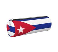 GaxfjRu Cuban Flag - Custodia in pelle con cerniera per penne a sfera e matite, morbida grana