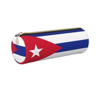GaxfjRu Cuban Flag - Custodia in pelle con cerniera per penne a sfera e matite, morbida grana