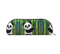 GaxfjRu Curious Baby Panda - Astuccio compatto portatile per penne, organizer semicircolare in pelle, con cerniera elettrolitica, astuccio per matite