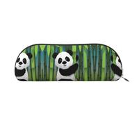 GaxfjRu Curious Baby Panda - Astuccio compatto portatile per penne, organizer semicircolare in pelle, con cerniera elettrolitica, astuccio per matite