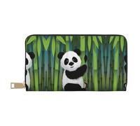 GaxfjRu Curious Baby Panda Elegante Portafoglio in pelle da donna, organizer di grande capacità con supporto per libretto degli assegni,Portafoglio bifold da donna, bianco, Taglia unica, classico