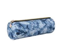 GaxfjRu Custodia in pelle blu scuro con cerniera per penne a sfera e matite a sfera con cerniera morbida