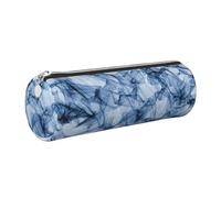 GaxfjRu Custodia in pelle blu scuro con cerniera per penne a sfera e matite a sfera con cerniera morbida