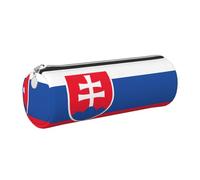 GaxfjRu Custodia in pelle con bandiera della Slovacchia con cerniera per penne a sfera e penne a sfera e matite, morbida grana
