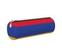 GaxfjRu Custodia in pelle con bandiera dell'Armenia con cerniera per penne a sfera e penne a sfera e matite, morbida grana