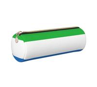 GaxfjRu Custodia in pelle con cerniera per penne a sfera e matite con bandiera della Sierra Leone