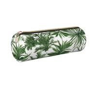 GaxfjRu Custodia in pelle con cerniera per penne a sfera e matite in fiore con erbe e piante erbacee