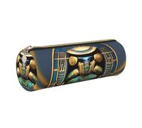 GaxfjRu Custodia in pelle di scarabeo egiziano con cerniera, per penne a sfera e matite, morbida grana