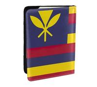 GaxfjRu Custodia per passaporto con stampa bandiera del Regno delle Hawaii per viaggi, organizer da viaggio per carte di credito e passaporto, Nero , Taglia unica