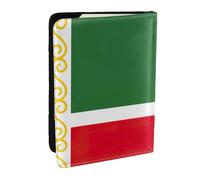 GaxfjRu Custodia per passaporto con stampa bandiera della Repubblica Cecena per viaggi, organizer da viaggio per carte di credito e passaporto, Nero , Taglia unica