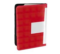 GaxfjRu Custodia per passaporto con stampa bandiera svizzera per viaggi, organizer da viaggio, porta carte di credito e passaporto, Nero , Taglia unica