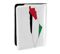 GaxfjRu Custodia per passaporto con stampa della bandiera della Palestina, per viaggi, organizer da viaggio, porta carte di credito, passaporto, libro, Nero , Taglia unica