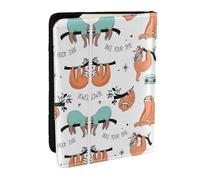 GaxfjRu Custodia per passaporto con stampa di bradipo divertente e carino, per viaggi, organizer da viaggio, porta carte di credito, passaporto, Nero , Taglia unica