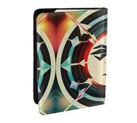 GaxfjRu Custodia per passaporto con stampa di triangoli e frecce di caccia per viaggi, organizer da viaggio per carte di credito e passaporto, Nero , Taglia unica