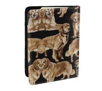 GaxfjRu Custodia per passaporto con stampa Golden Retrievers per viaggi, organizer da viaggio, porta carte di credito e passaporto, Nero , Taglia unica