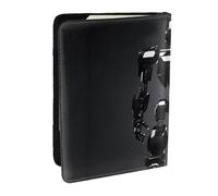 GaxfjRu Custodia per passaporto con stampa robot nera, per viaggi, organizer da viaggio, porta carte di credito, passaporto, Nero , Taglia unica