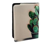 GaxfjRu Custodia per passaporto in pelle con stampa artistica di cactus, impermeabile, da viaggio, per donne e uomini, Nero , Taglia unica