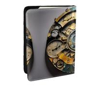 GaxfjRu Custodia per passaporto in pelle con stampa artistica, impermeabile, da viaggio, per donne e uomini, Nero , Taglia unica