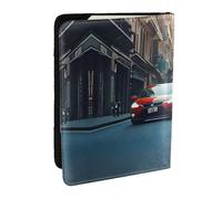 GaxfjRu Custodia per passaporto in pelle con stampa auto e bicicletta, impermeabile, da viaggio, per donne e uomini, Nero , Taglia unica