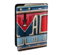 GaxfjRu Custodia per passaporto in pelle con stampa di vecchie licenze, impermeabile, da viaggio, per donne e uomini, Nero , Taglia unica