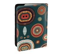 GaxfjRu Custodia per passaporto in pelle con stampa floreale con cerchi etnici, impermeabile, da viaggio, per donne e uomini, Nero , Taglia unica