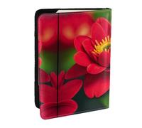 GaxfjRu Custodia per passaporto in pelle con stampa floreale, impermeabile, da viaggio, per donne e uomini, colore: rosso, Nero , Taglia unica