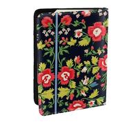 GaxfjRu Custodia per passaporto ucraino con stampa di rose ricamate per viaggi, organizer da viaggio, porta carte di credito, passaporto, libro, Nero , Taglia unica