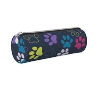 GaxfjRu Custodia per penne a sfera e matite in pelle con cerniera a forma di zampa di cane, custodia morbida