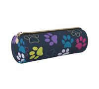 GaxfjRu Custodia per penne a sfera e matite in pelle con cerniera a forma di zampa di cane, custodia morbida