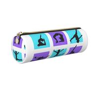 GaxfjRu Custodia per penne a sfera e matite in pelle con cerniera, per giochi di ginnastica, custodia morbida