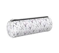 GaxfjRu Custodia per penne a sfera e matite in pelle di cervo con frecce da caccia e triangoli con cerniera morbida