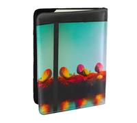 GaxfjRu Custodia porta passaporto in pelle con stampa artistica colorata, impermeabile, da viaggio, per donne e uomini, Nero , Taglia unica