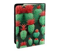 GaxfjRu Custodia porta passaporto in pelle con stampa artistica di cactus, impermeabile, da viaggio, per donne e uomini, Nero , Taglia unica