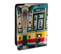 GaxfjRu Custodia porta passaporto in pelle con stampa tram di Lisbona, impermeabile, da viaggio, per donne e uomini, Nero , Taglia unica
