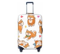 Gaxfjru Cute Shiba Inu Dog Print Travel Luggage Cover Protector Valigia Copertura Lavabile Baggage Covers Anti-Scratch, Nero , S