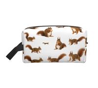 GaxfjRu Cute Squirrel stampa Viaggio Cosmetici Bag Organizzatore Grande Sacchetto di Trucco Donne per Cosmetici Articoli da toeletta Accessori, bianco, Taglia unica