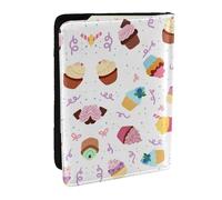 GaxfjRu Delicious Cupcakes Stampa Porta Passaporto Portafoglio per Viaggi, Organizzatore da Viaggio Porta Carte di Credito Porta Passaporto Libro, Nero , Taglia unica
