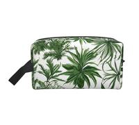GaxfjRu Erbe fiorite ed erbacee stampa borsa cosmetica da viaggio organizzatore grande borsa trucco donna per cosmetici accessori da toeletta, bianco, Taglia unica