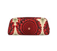 GaxfjRu Flower Vortex Spiral Leather tridimensionale portatile penna caso -PVC foderato poliestere borsa trucco portafoglio portamonete speciale matita caso