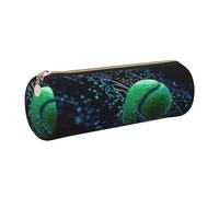 GaxfjRu Gocce d'acqua e palline da tennis in pelle con cerniera per penne a sfera e penne roller e matite custodia custodia morbida grana